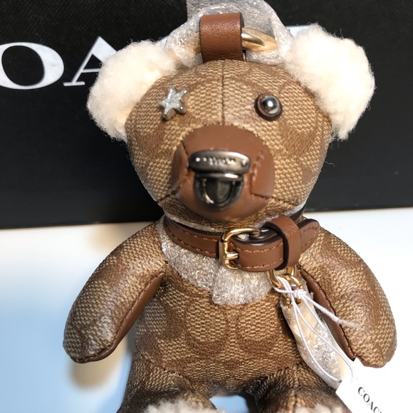 Coach Bear Bag Charm In Signature Canvas New with Tags.•*🐻 - Picture 6 of 10